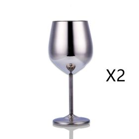 Stainless steel wine glass (Option: 2PC Stainless steel)