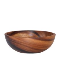 Kitchen Natural Wooden Bowl Household Fruit Bowl Salad Bowl For Home Restaurant Food Container Wooden Utensils Note The Size Hot (Option: Brown-16X7cm)