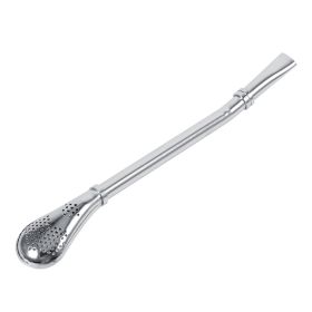 Dependable Stainless Steel Yerba Mate Tea Gourd Bombilla Drinking Straw Filtered Spoon Silver (Option: as picture)